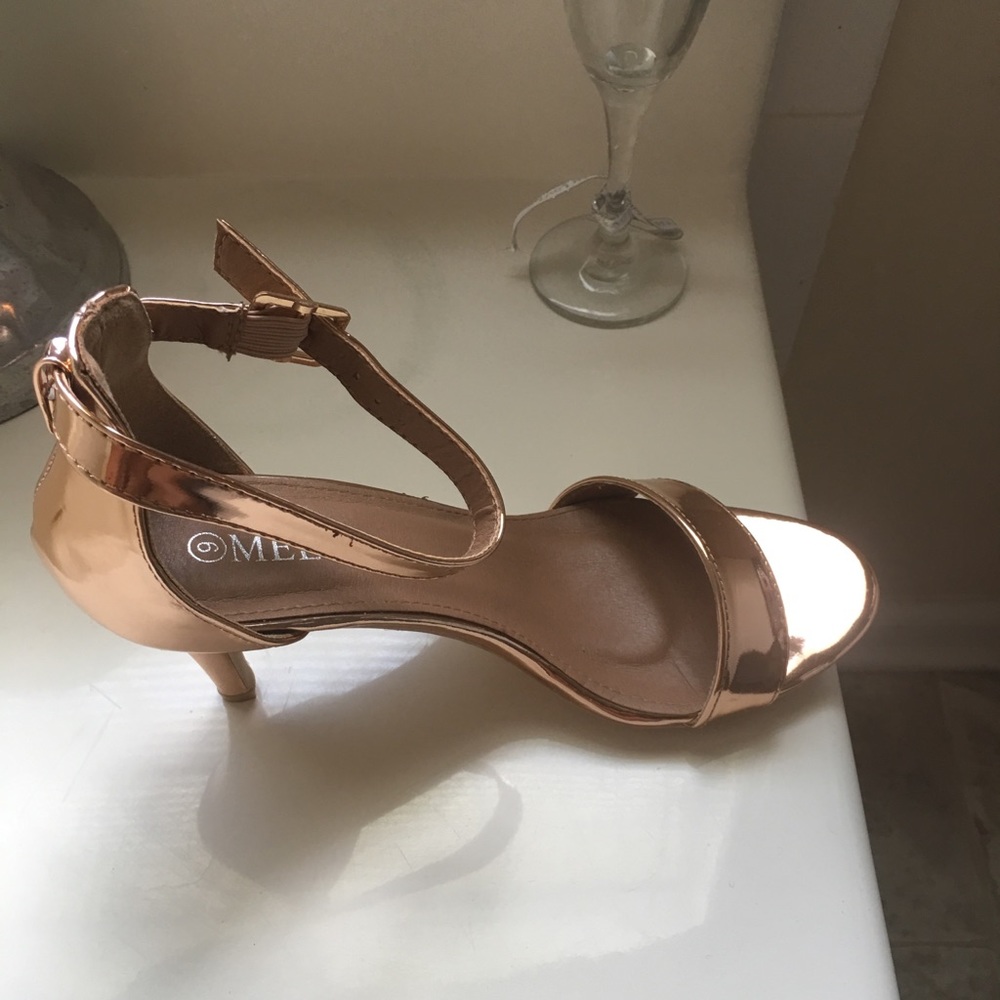 ROSE GOLD HEELS SUMMER CUTE